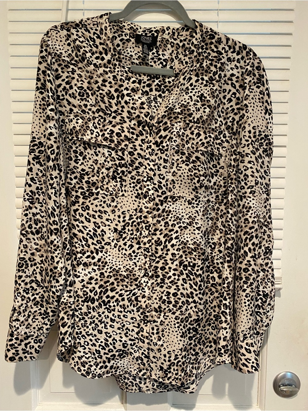 Jones New York Leopard Button Down Blouse